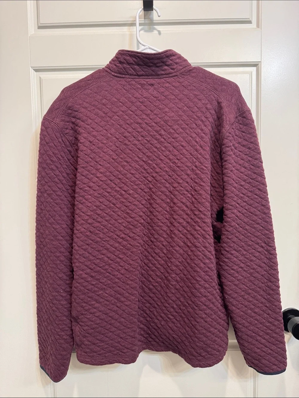 J. Crew Quilted Half-Zip Sweater in Wine